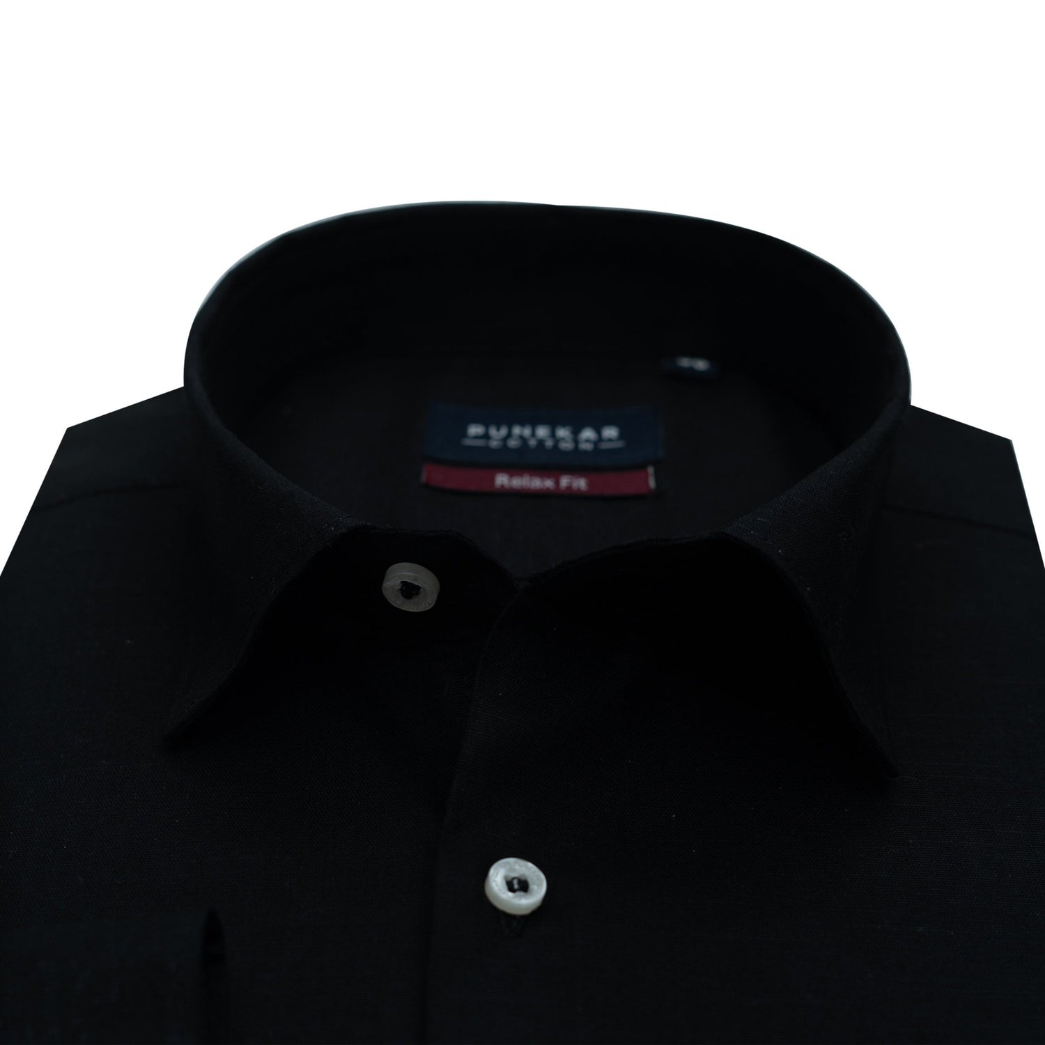 Black Color Solid Pure Cotton For Men - Punekar Cotton