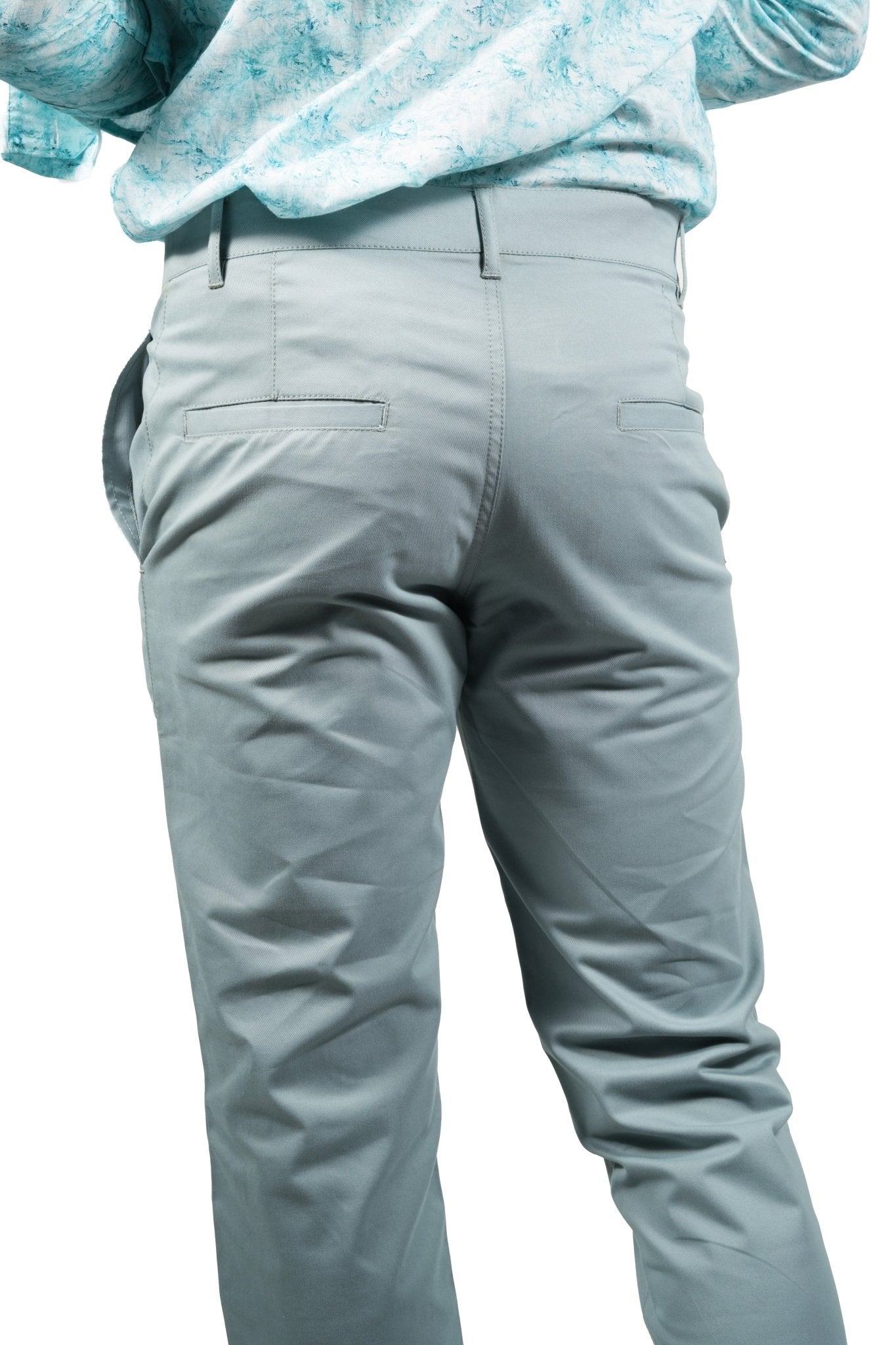 Blue Grey Color Cotton Trouser Pants for Men - Punekar Cotton