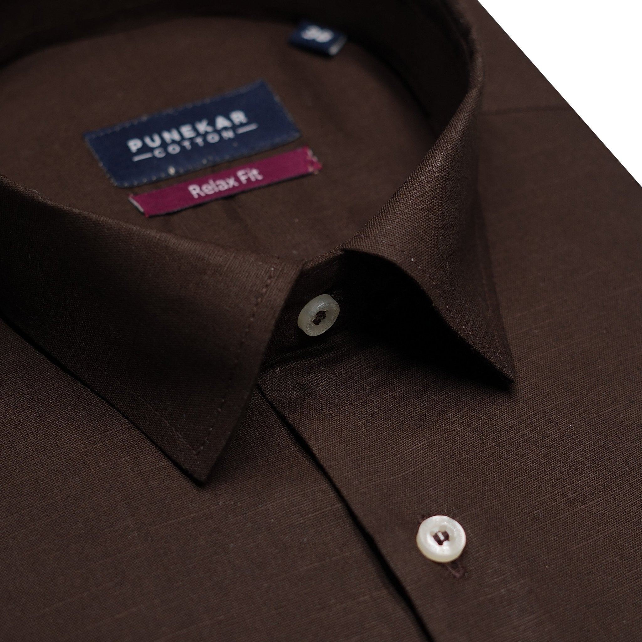 Dark Brown Color Solid Pure Cotton For Men - Punekar Cotton