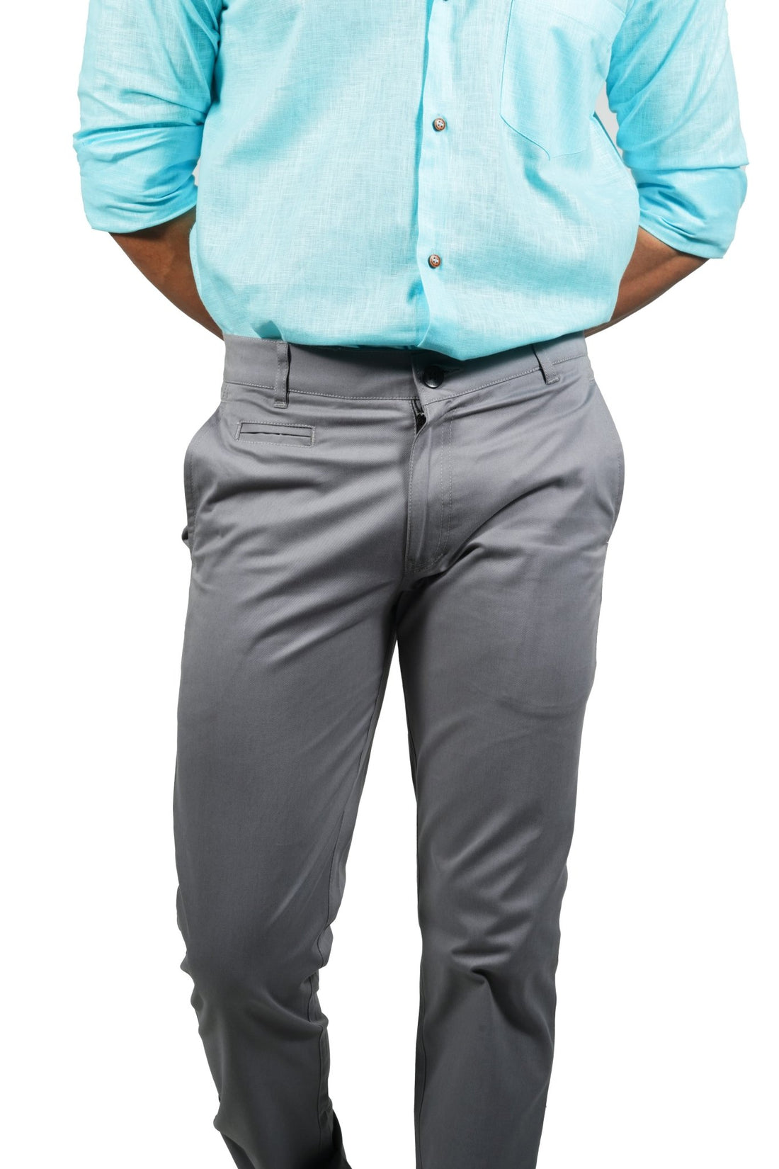 Dark Grey Color Cotton Trouser Pants for Men - Punekar Cotton