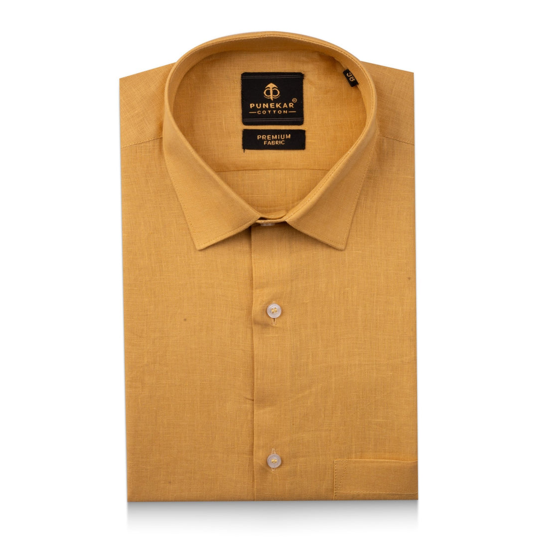 Golden Color Prime Linen Shirt For Men - Punekar Cotton