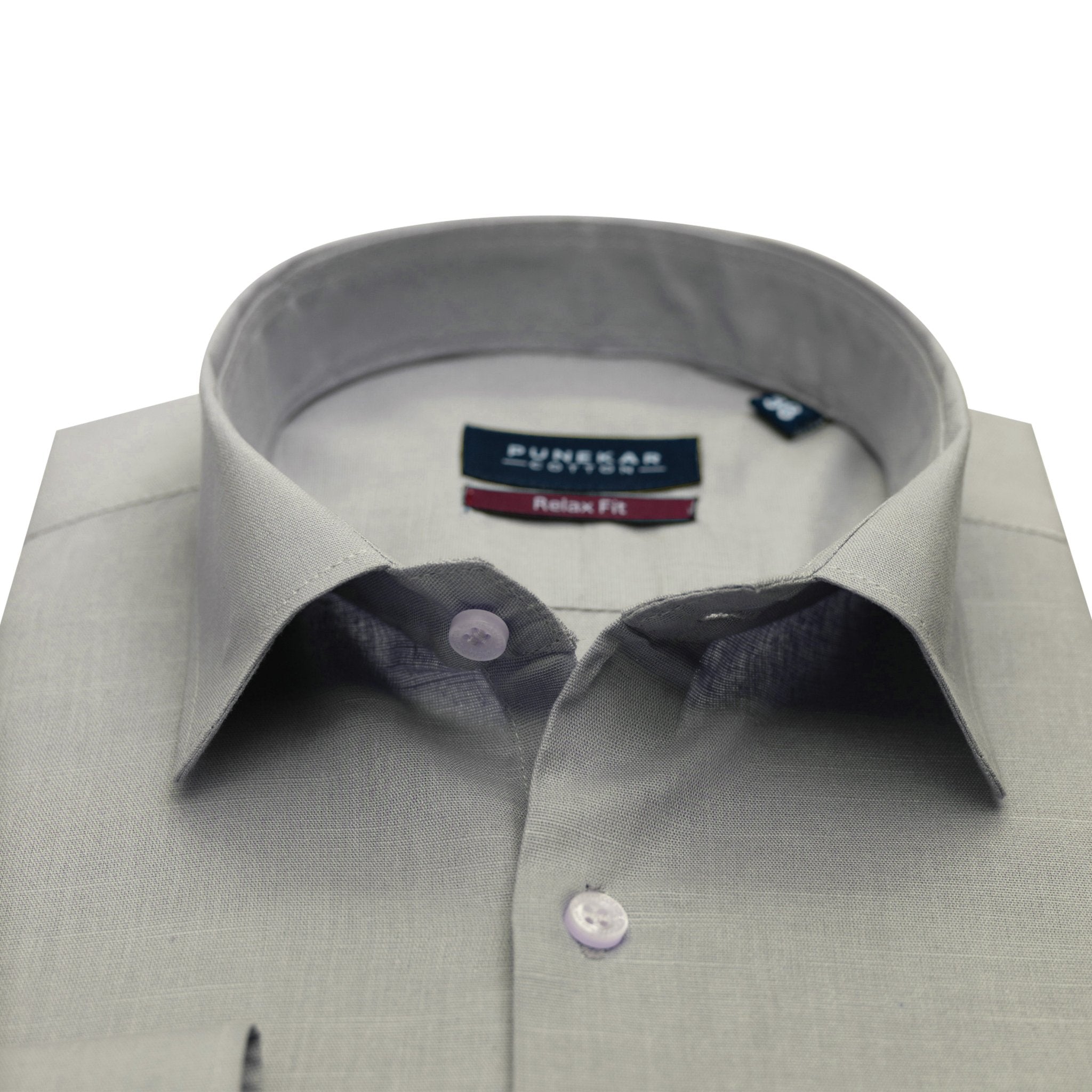 Grey Color Solid Pure Cotton For Men - Punekar Cotton