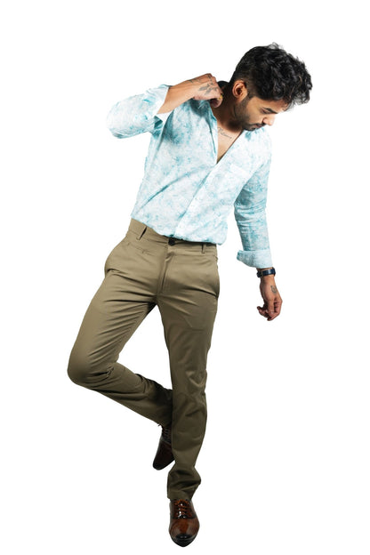 Light Brown Color Cotton Trouser Pants for Men - Punekar Cotton