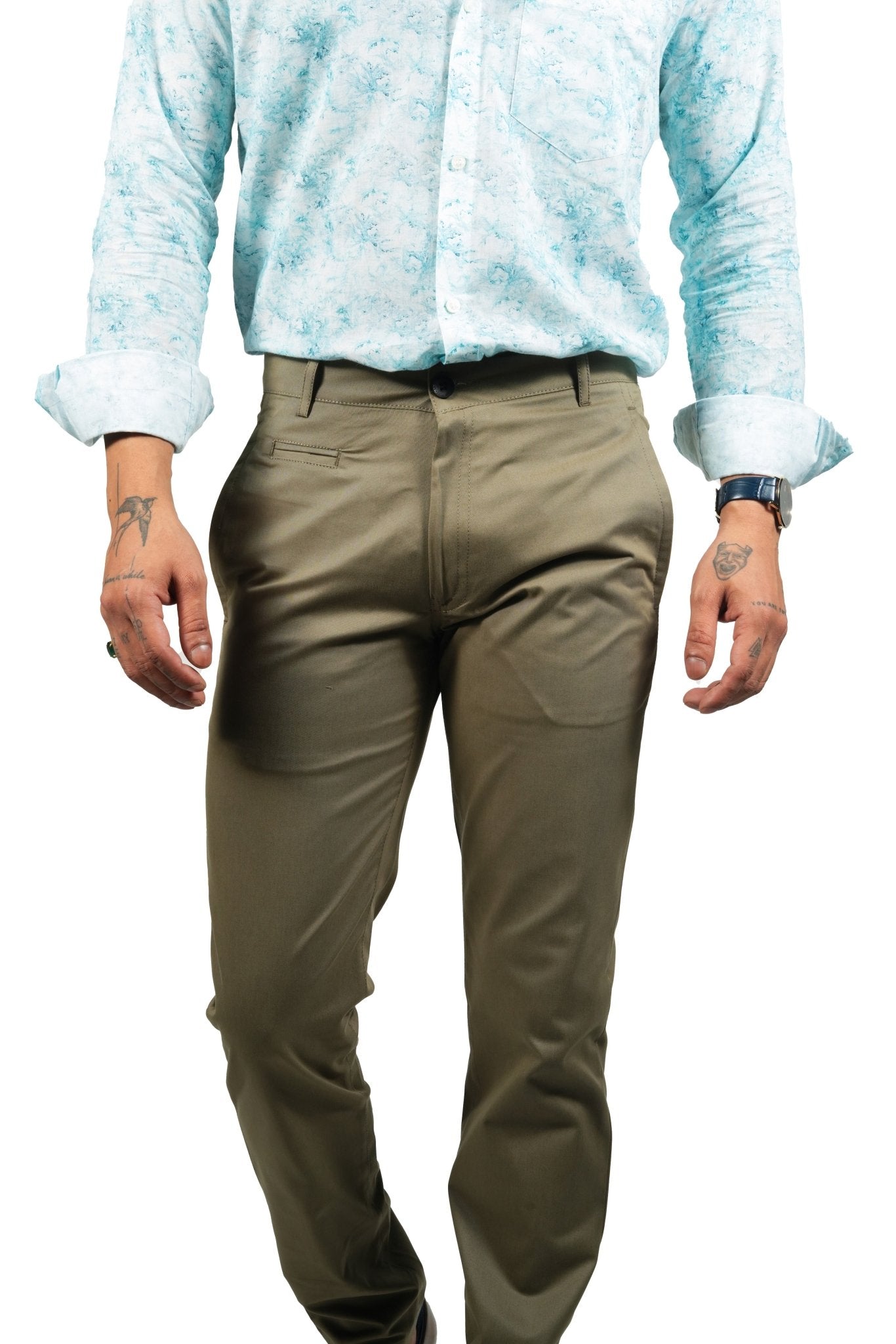 Light Brown Color Cotton Trouser Pants for Men - Punekar Cotton