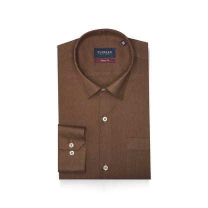 Light Brown Color Solid Pure Cotton For Men - Punekar Cotton