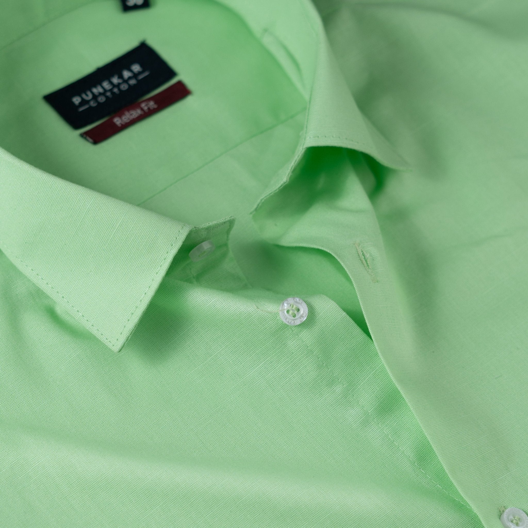 Light Green Color Solid Pure Cotton For Men - Punekar Cotton