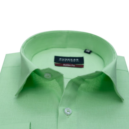 Light Green Color Solid Pure Cotton For Men - Punekar Cotton