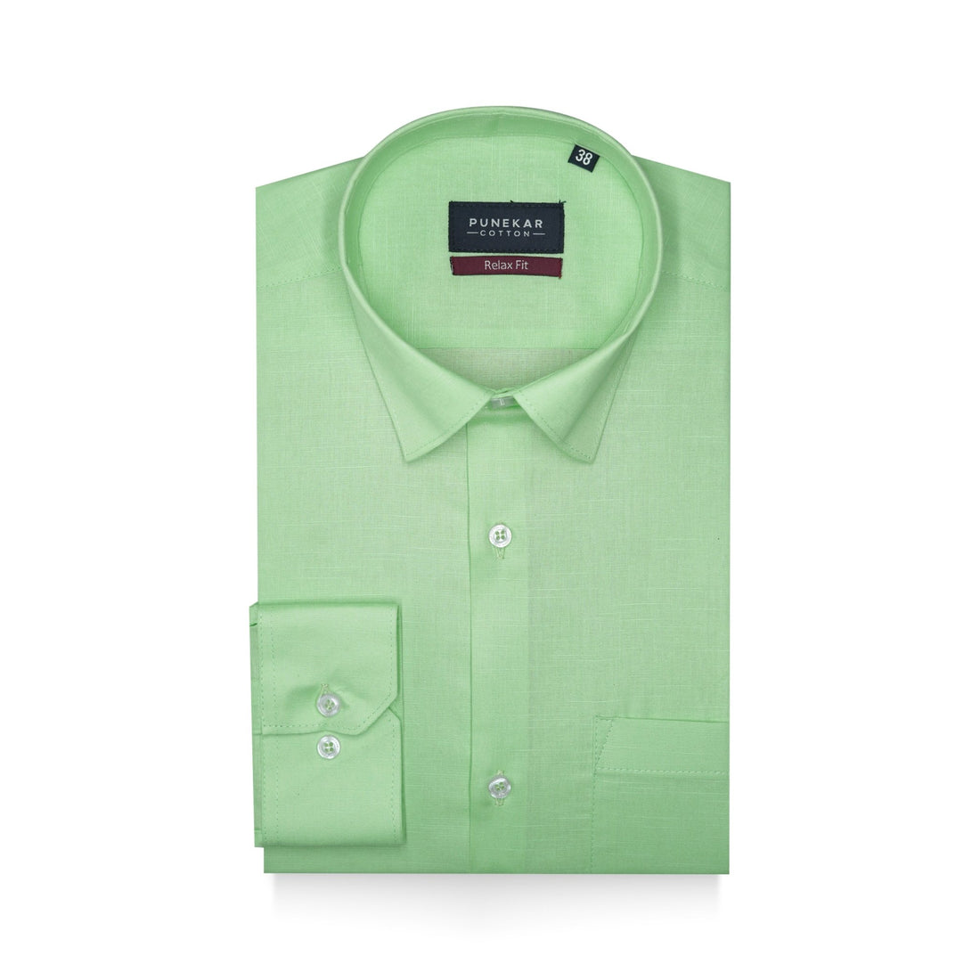 Light Green Color Solid Pure Cotton For Men - Punekar Cotton