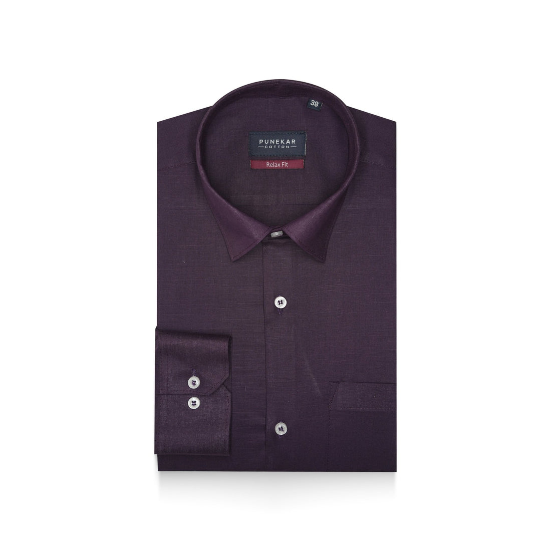 Purple Color Solid Pure Cotton For Men - Punekar Cotton