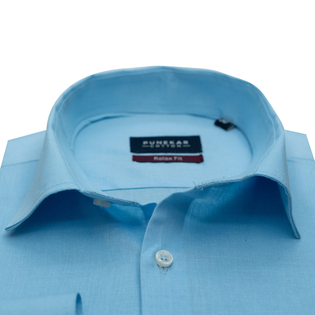 Sky Blue Color Solid Pure Cotton For Men - Punekar Cotton