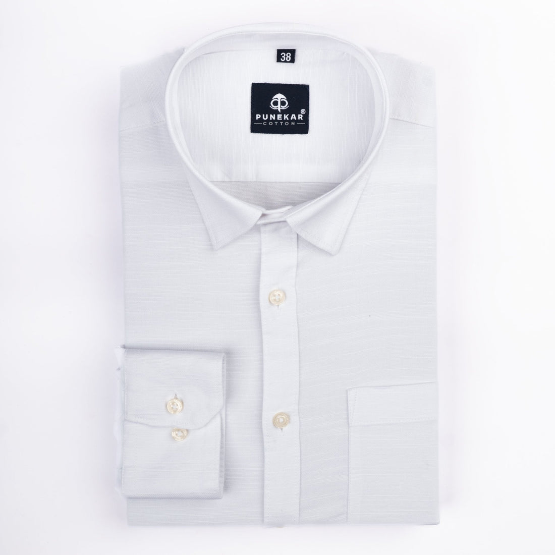 White Color Cotton Linen Shirt For Men - Punekar Cotton