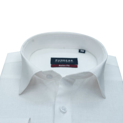 White Color Solid Pure Cotton For Men - Punekar Cotton