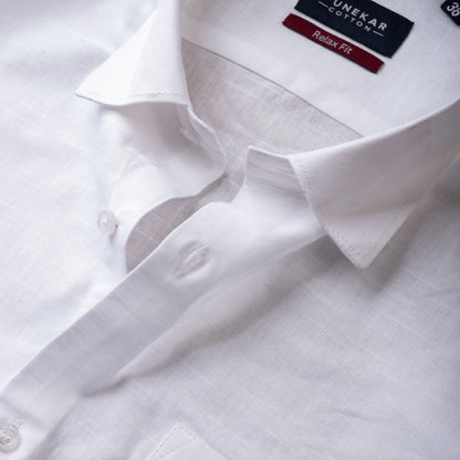 White Color Solid Pure Cotton For Men - Punekar Cotton