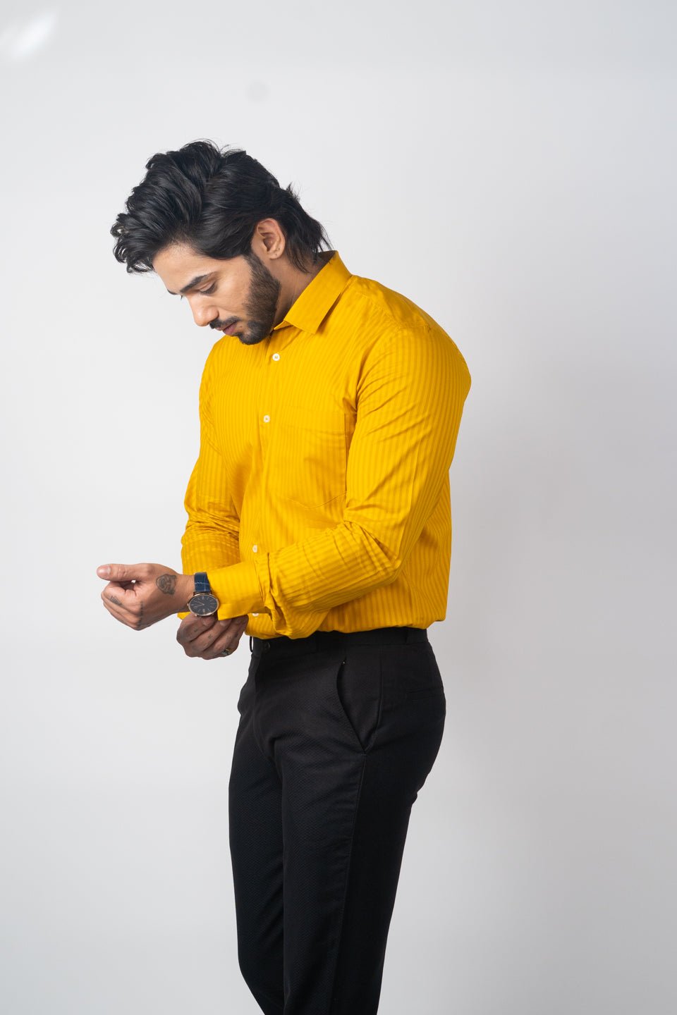STONEBERG Men Solid Formal Yellow Shirt - Buy STONEBERG Men Solid Formal  Yellow Shirt Online at Best Prices in India | Flipkart.com